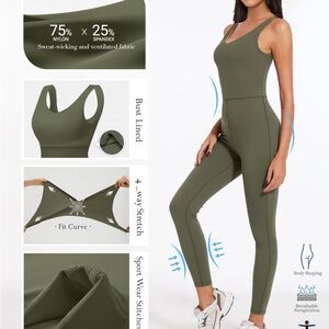 Womens Workout Jumpsuit One Piece SIZE XL